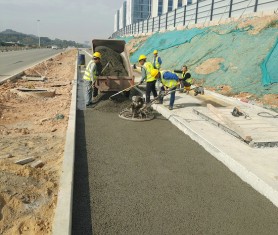 【透水混凝土】廣州知識(shí)城市政道路施工進(jìn)行中！